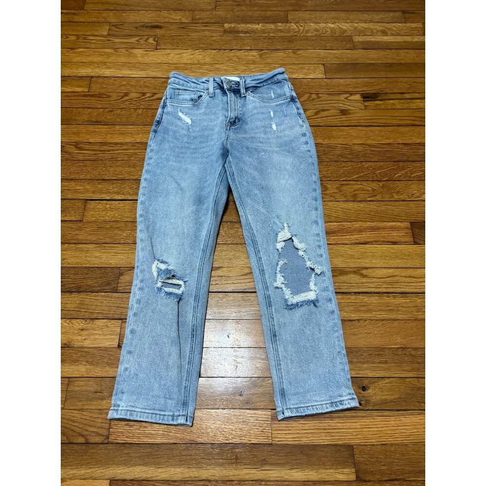 Vervet Mom Jeans Womens Size 24 25x24 High Rise Cropped Ankle Distressed Denim